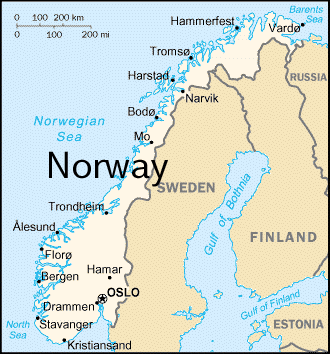 Mapa de Norway